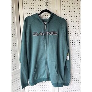 NWT Men's XL DAKINE Green Logo Full Zip Hoodie Hooded Sweatshirt Stitch Rail